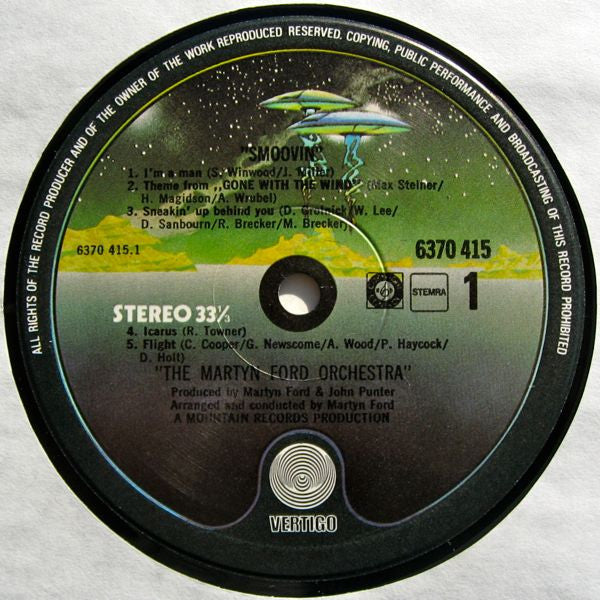 The Martyn Ford Orchestra : Smoovin' (LP, Album)