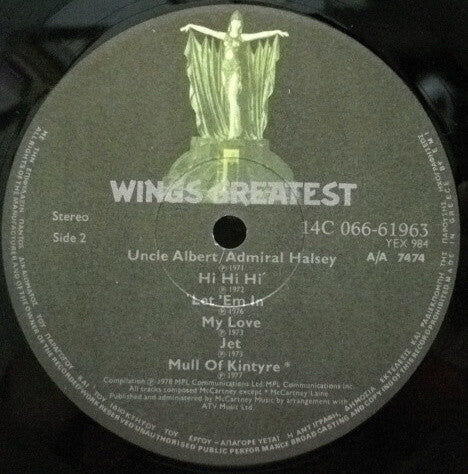 Wings (2) : Wings Greatest (LP, Comp, Gat)