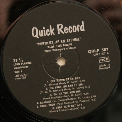 Lise Reinau, Steen Holkenovs Orkester : Portræt Af En Stemme (LP)