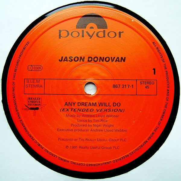 Jason Donovan : Any Dream Will Do (12")