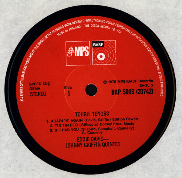 The Eddie Davis-Johnny Griffin Quintet : Tough Tenors Again 'N' Again (LP, Album, RE)