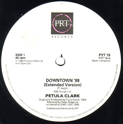 Petula Clark : Downtown '88 (12", Single)