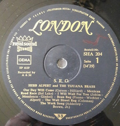 Herb Alpert & The Tijuana Brass : S.R.O. (LP, Album)