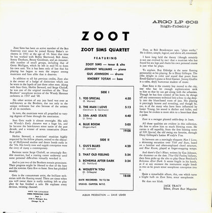 Zoot Sims Quartet : Zoot (LP, Album, RE)