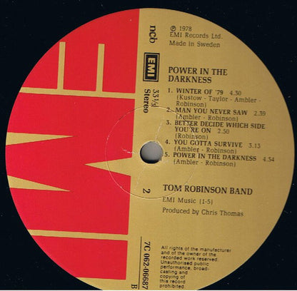 Tom Robinson Band : Power In The Darkness (LP, Album)