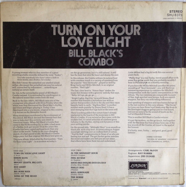 Bill Black's Combo : Turn On Your Love Light (LP, Album)