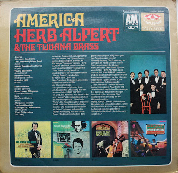 Herb Alpert & The Tijuana Brass : America (LP, Comp)