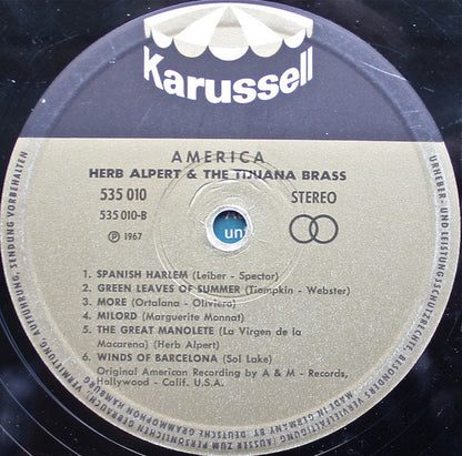 Herb Alpert & The Tijuana Brass : America (LP, Comp)