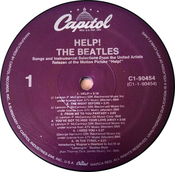 The Beatles : Help! (Original Motion Picture Soundtrack) (LP, Album, RE, Pur)