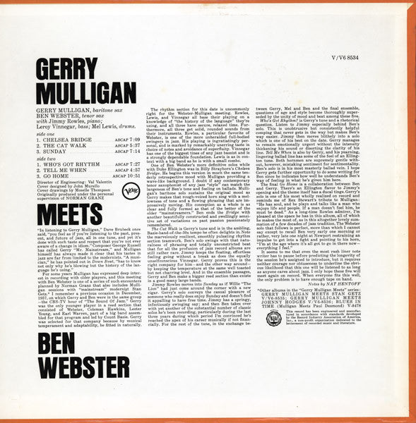 Gerry Mulligan Meets Ben Webster : Gerry Mulligan Meets Ben Webster (LP, Album, RE)