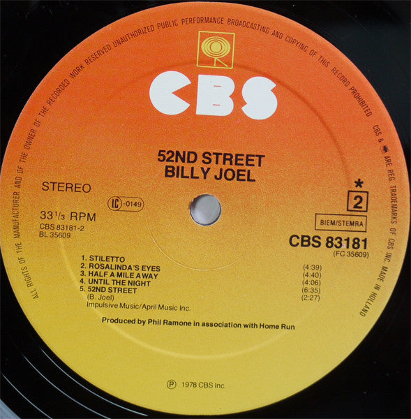 Billy Joel : 52nd Street (LP, Album)