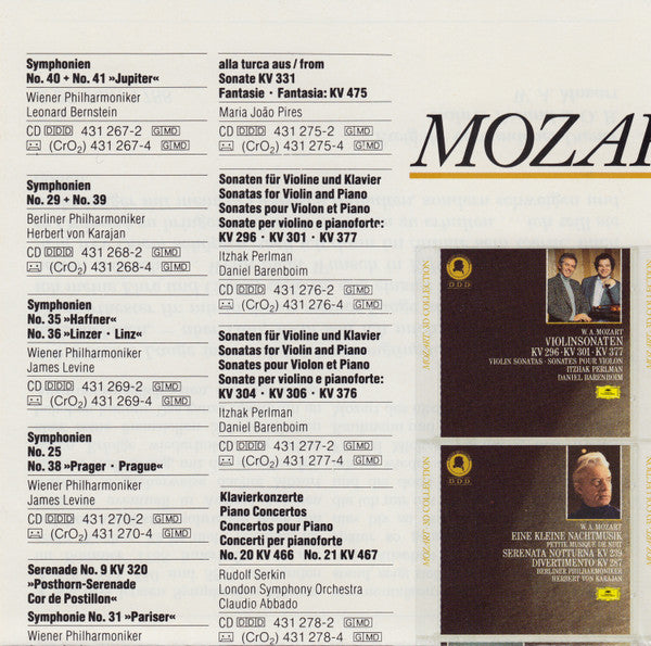 Wolfgang Amadeus Mozart : Wiener Philharmoniker, Leonard Bernstein : Symphonien Nos. 40 & 41 »Jupiter« (CD, Comp)