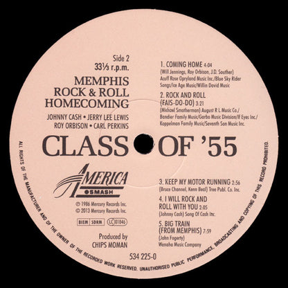 Carl Perkins, Jerry Lee Lewis, Roy Orbison, Johnny Cash : Class Of '55: Memphis Rock & Roll Homecoming (LP, Album, RE, RM, 180)