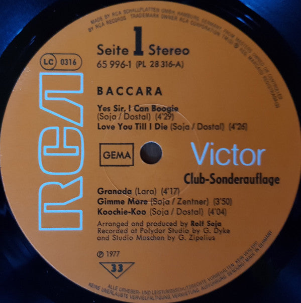Baccara : Baccara (LP, Album, Club)