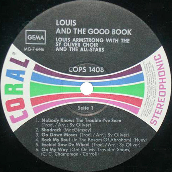 Louis Armstrong And His All-Stars With The Sy Oliver Choir : Louis And The Good Book (LP, Album, RE)