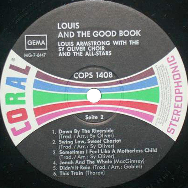 Louis Armstrong And His All-Stars With The Sy Oliver Choir : Louis And The Good Book (LP, Album, RE)