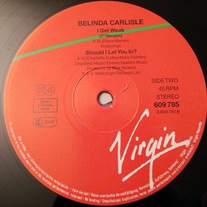 Belinda Carlisle : I Get Weak (12", Maxi)