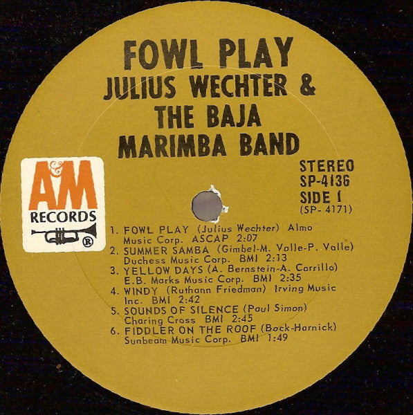 Julius Wechter And Baja Marimba Band : Fowl Play (LP, Album)