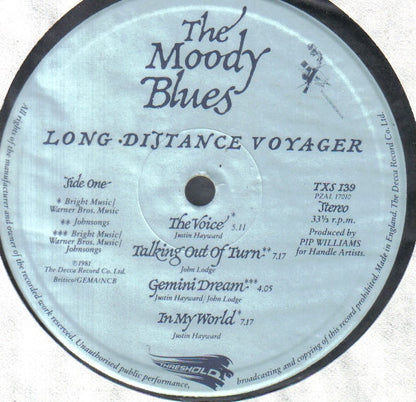 The Moody Blues : Long Distance Voyager (LP, Album, Gat)