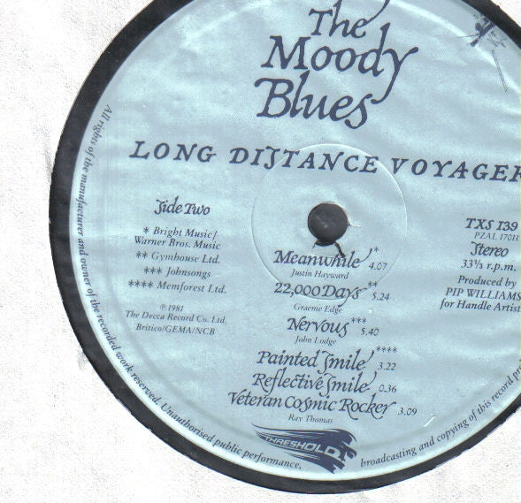 The Moody Blues : Long Distance Voyager (LP, Album, Gat)