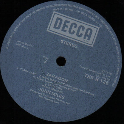 John Miles : Zaragon (LP, Album)