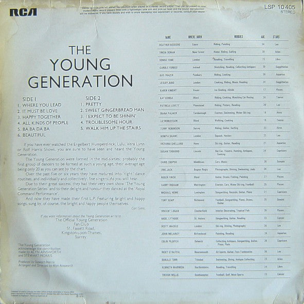 The Young Generation : The Young Generation (From The TV-Series "Engelbert And The Young Generation") (LP, Album)