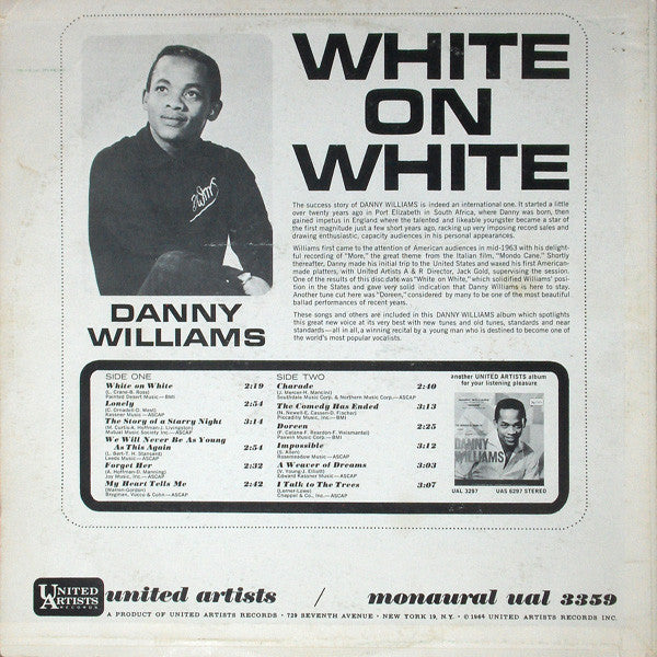 Danny Williams : White On White (LP, Album, Mono)