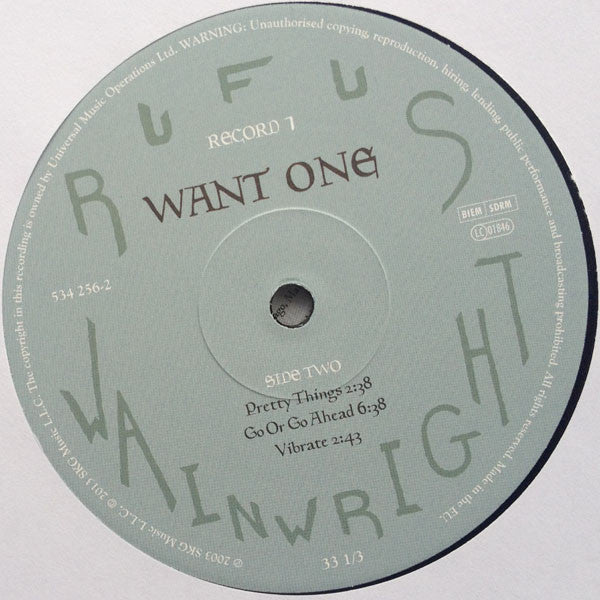 Rufus Wainwright : Want One (2xLP, Album)