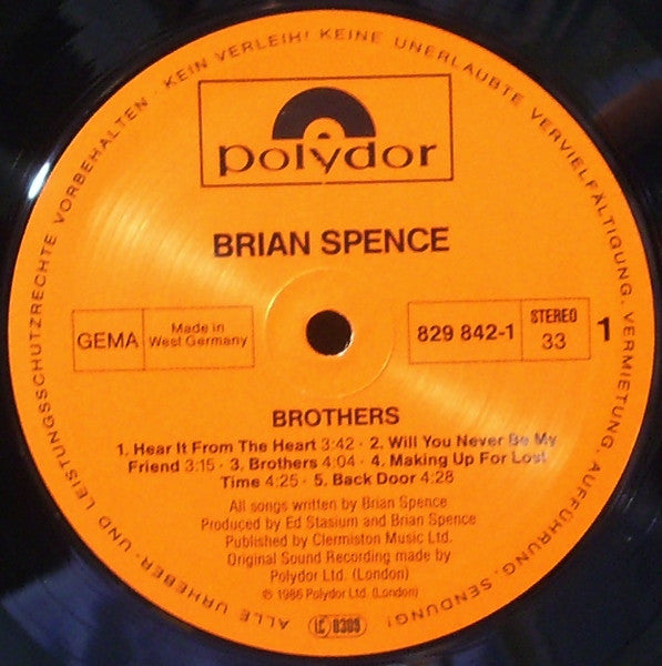 Brian Spence : Brothers (LP, Album)