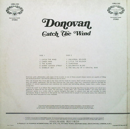 Donovan : Catch The Wind (LP, Comp, RM, Ele)