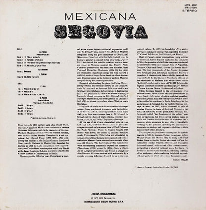 Andrés Segovia : Mexicana (LP, Album, RE)