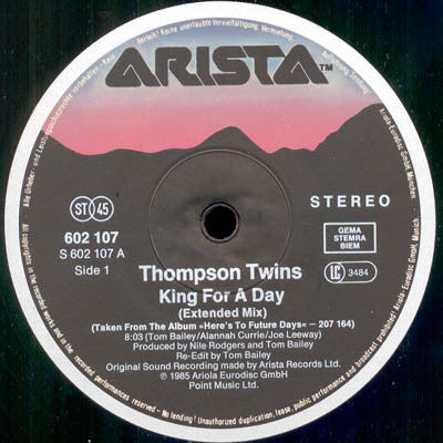 Thompson Twins : King For A Day (Extended Mix) (12", Maxi)