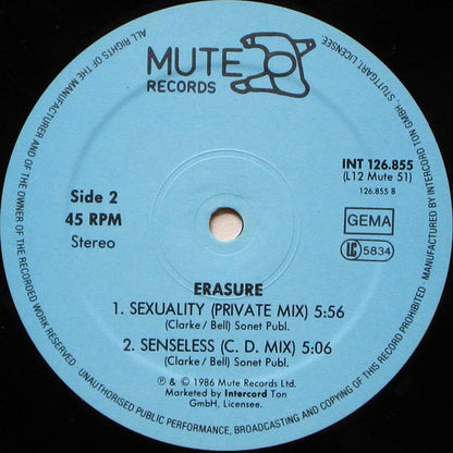 Erasure : Sometimes (Shiver Mix) (12", Maxi)