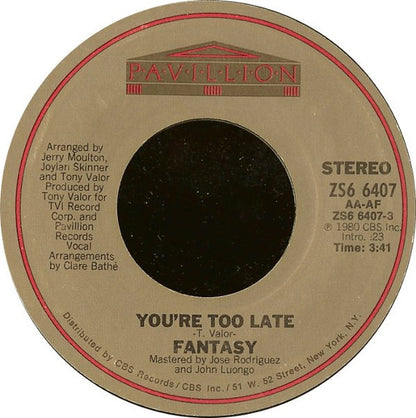 Fantasy (2) : You're Too Late (7", Styrene, Pit)