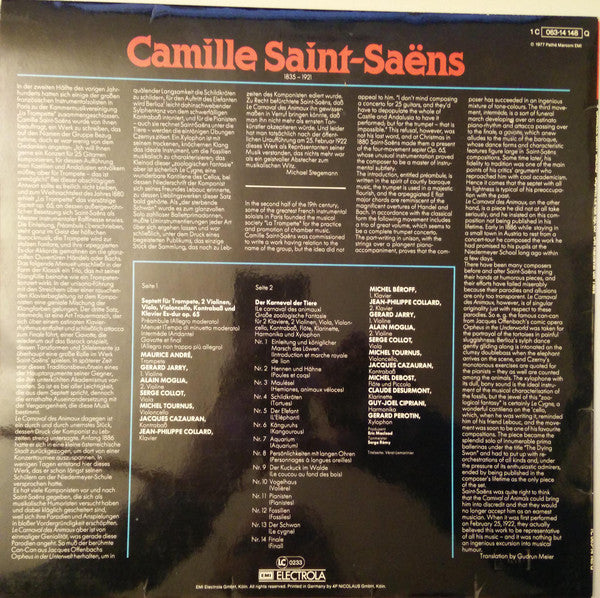 Camille Saint-Saëns : Septett Op. 65; Der Karneval Der Tiere (LP, Album)