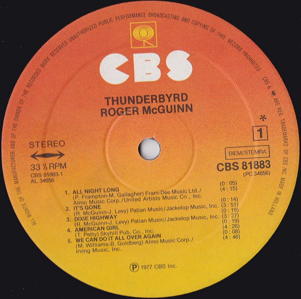 Roger McGuinn : Thunderbyrd (LP, Album)