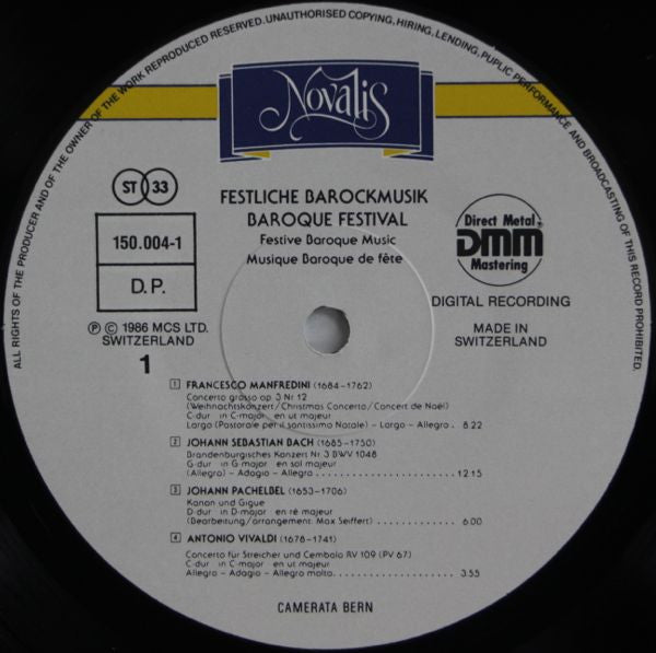Camerata Bern : Festliche Barockmusik (Baroque Festival) (LP)