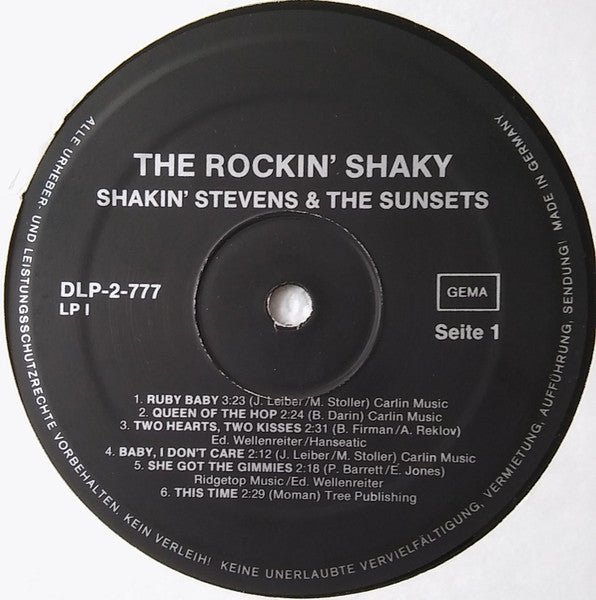 Shakin' Stevens And The Sunsets : The Rockin' Shaky (2xLP, Comp)