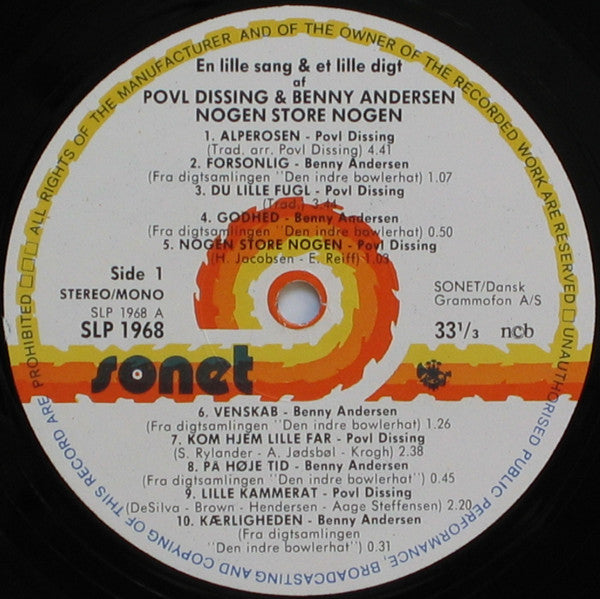 Povl Dissing & Benny Andersen : Nogen Store Nogen (LP, Comp, RE)