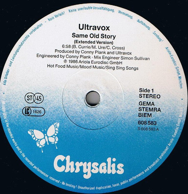 Ultravox : Same Old Story (12", Maxi)