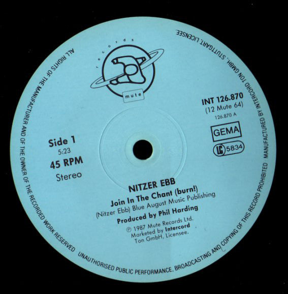 Nitzer Ebb : Join In The Chant (12")