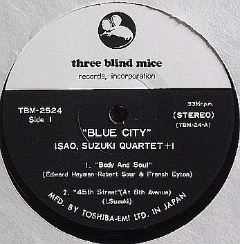 Isao Suzuki Quartet : Blue City (LP, Album, RE)