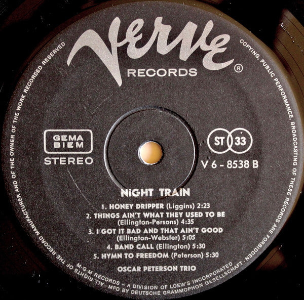 The Oscar Peterson Trio : Night Train (LP, Album)