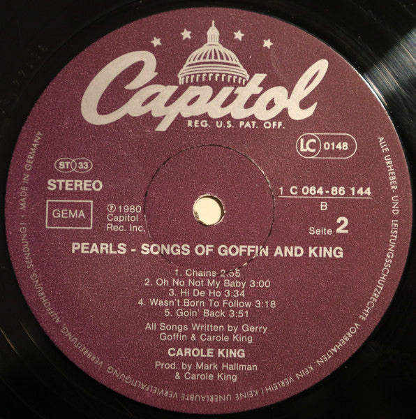 Carole King : Pearls Songs Of Goffin And King (LP, Album)