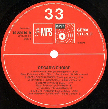 Oscar Peterson : Oscar's Choice (LP, Album)