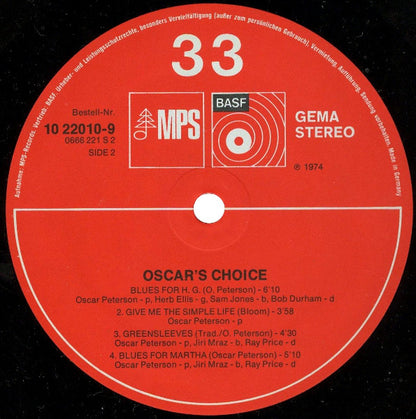 Oscar Peterson : Oscar's Choice (LP, Album)