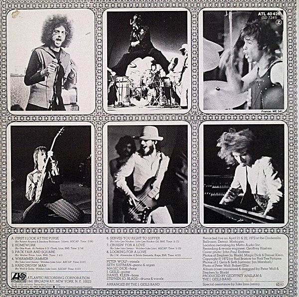 The J. Geils Band : "Live" Full House (LP, Album, RE)