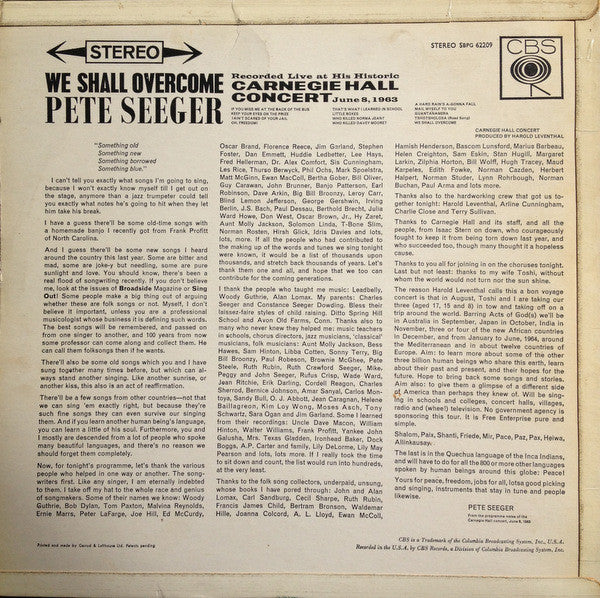 Pete Seeger : We Shall Overcome (LP, Album)