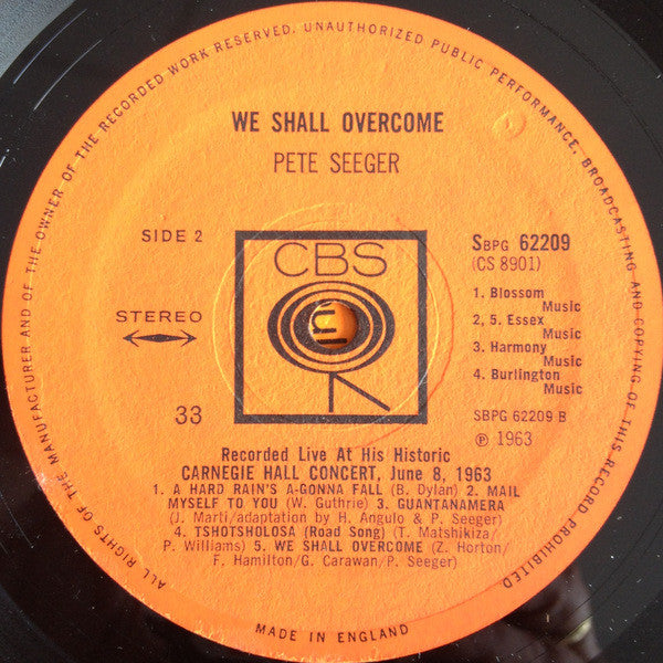 Pete Seeger : We Shall Overcome (LP, Album)