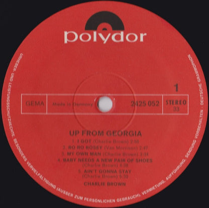 Charlie Brown (7) : Up From Georgia (LP, Album)